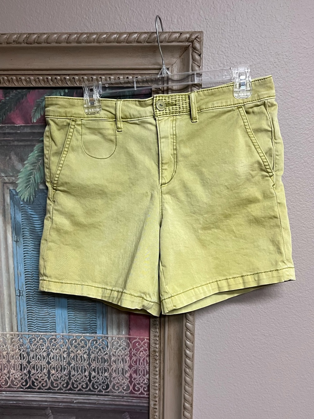 Anthropologie Chino Relaxed Lemon-Green Shorts